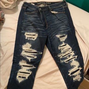 Blue ripped jeans